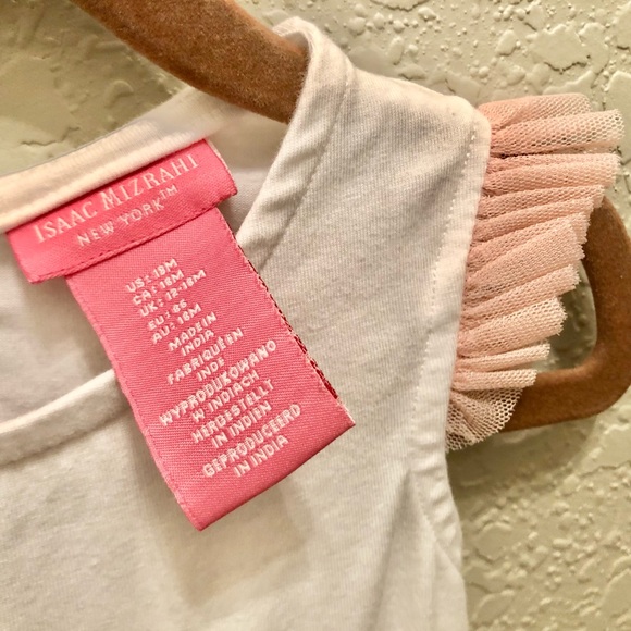 Girls Pink & White Bunny Dress w/ Gold Accents 18M - Picture 6 of 6